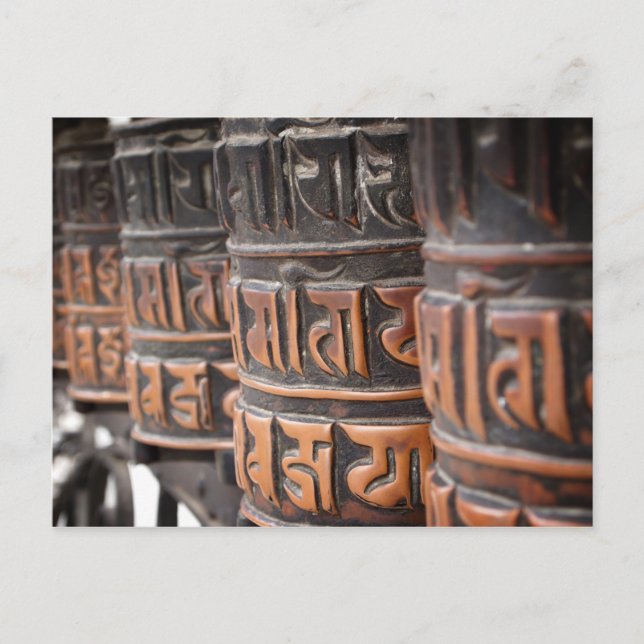 Buddhist prayer wheels postcard (Front)