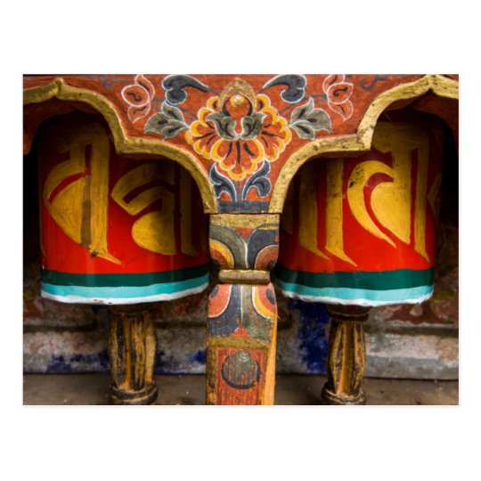 Buddhist praying role, bhutan postcard