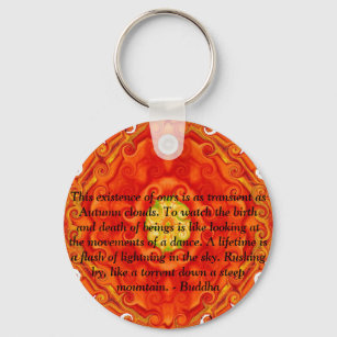 Buddhist Quote with vibrant spiritual design Key Ring