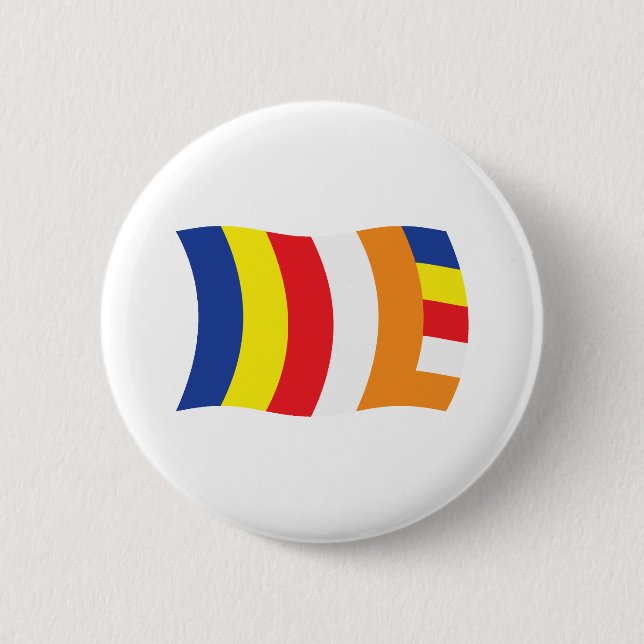 Buddhist Religion Flag Button (Front)