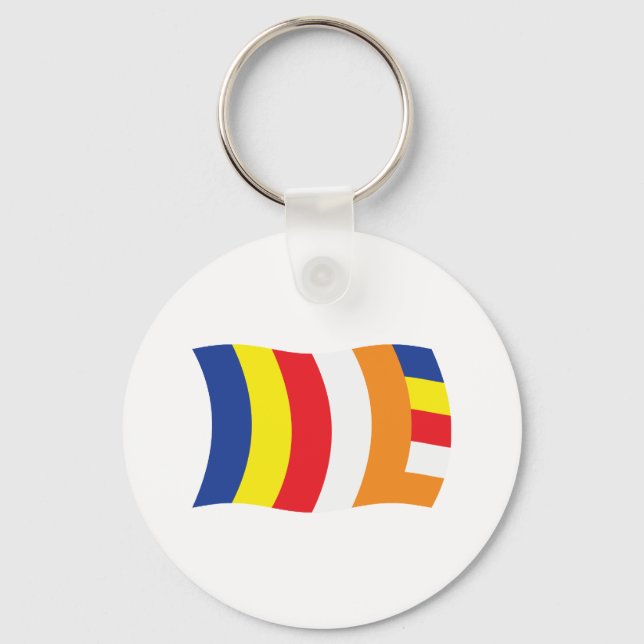 Buddhist Religion Flag Keychain (Front)