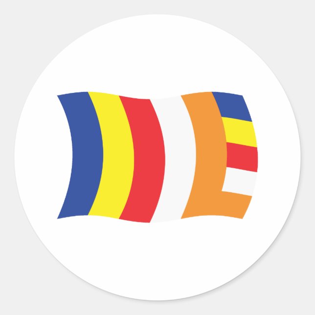 Buddhist Religion Flag Sticker (Front)