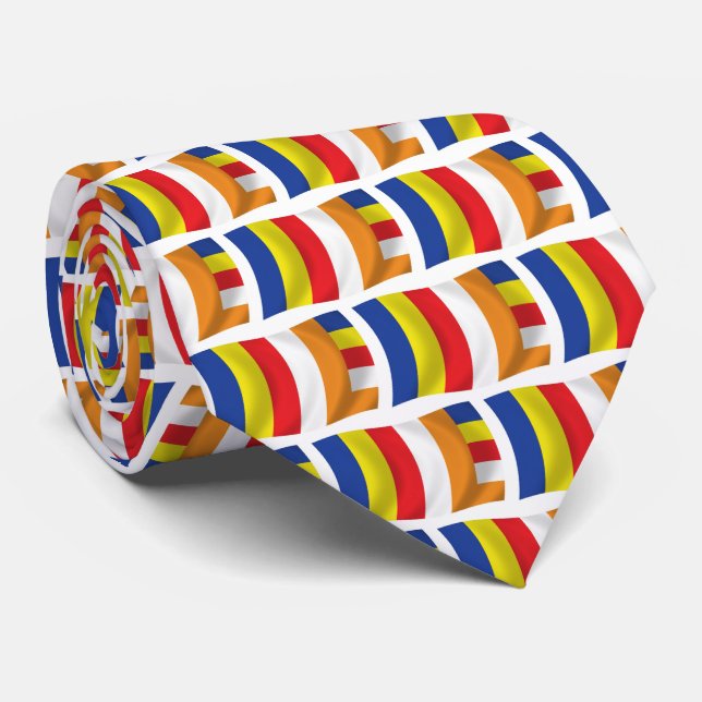 Buddhist Religion Flag Tie (Rolled)