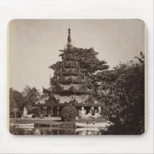 Buddhist rest house, Moulmein, Burma, c.1875 Mouse Mat