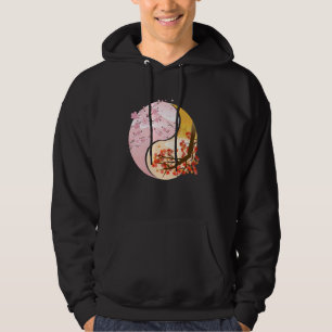 Buddhist Signs Ying and Yang Plants China Symbols Hoodie