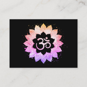 *~* Buddhist Spiritual Yoga Om Aum Lotus Flower Business Card