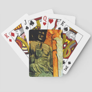 Buddhist Statue in Temple Abstract Impressionism Playing Cards