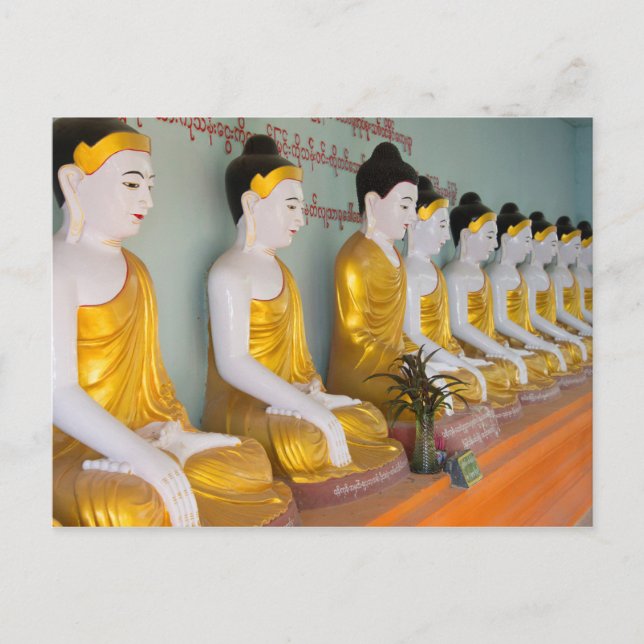 Buddhist statues in Umin Thounzeh Postcard (Front)