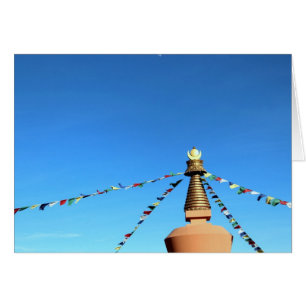Buddhist stupa with prayer flags