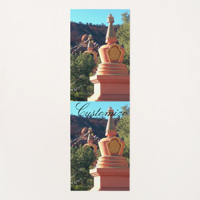 Buddhist stupa with prayer flags Thunder_Cove Yoga Mat (Front)