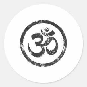 Buddhist Symbol Om Cool Buddhism Yoga Tao Zen Men  Classic Round Sticker