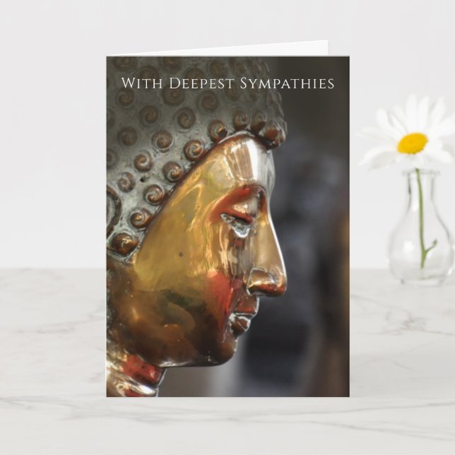 Buddhist Sympathy Card with Buddha Image (Small Plant)