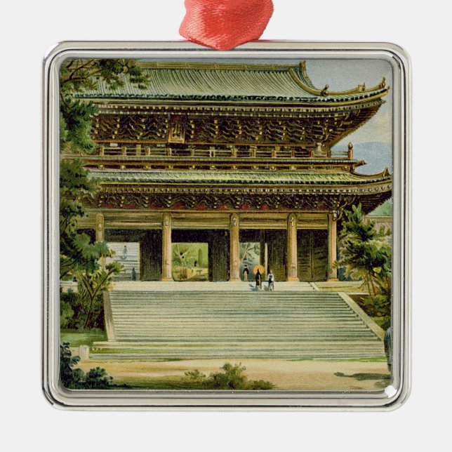 Buddhist temple at Kyoto, Japan Metal Tree Decoration (Front)