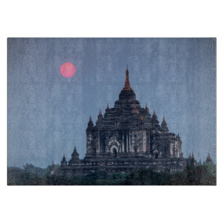 Buddhist Temple At Sunset Cutting Board