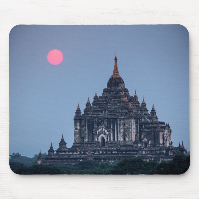 Buddhist Temple At Sunset Mouse Mat (Front)