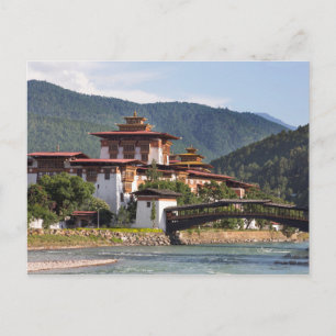 Buddhist Temple By River Postcard