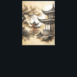 Buddhist Temple Canvas Print<br><div class="desc">The Buddhist Temple Canvas Print is fully customisable and unique to hang on home and office walls. Designed by Norman.R. Buddhist temple landscape, spiritual zen meditation, Buddhism Taoism portrait, Buddhist namaste yoga religious, Chinese wall decor expressionism, surreal minimalism home decor, modern Japanese art deco, modern elegant abstract vintage artwork, illustration...</div>