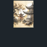 Buddhist Temple Canvas Print<br><div class="desc">The Buddhist Temple Canvas Print is fully customisable and unique to hang on home and office walls. Designed by Norman.R. Buddhist temple landscape, spiritual zen meditation, Buddhism Taoism portrait, Buddhist namaste yoga religious, Chinese wall decor expressionism, surreal minimalism home decor, modern Japanese art deco, modern elegant abstract vintage artwork, illustration...</div>