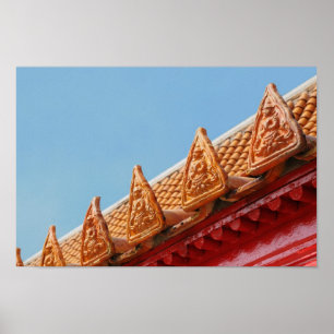 Buddhist temple in Thailand - roof Poster