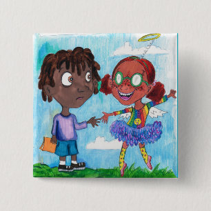 Buddies 15 Cm Square Badge