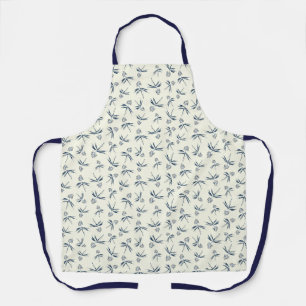 Budding Blue Branches on cream - seamless pattern. Apron