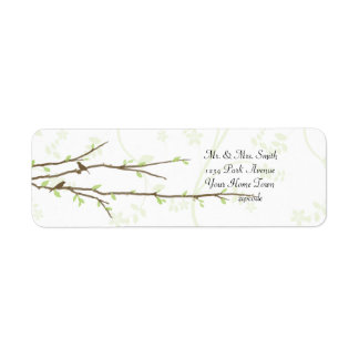 Budding Branches with Birds Mailing Label