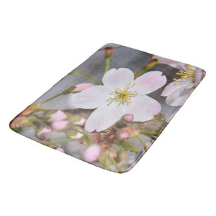 Budding Cherry Blossoms Shower Curtain Bath Mat