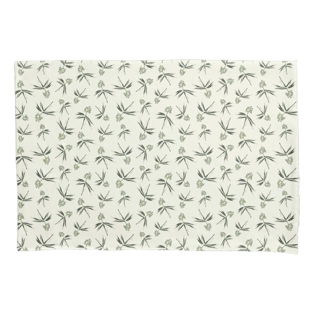 Budding Green Branches on cream - seamless pattern Pillowcase (Front)