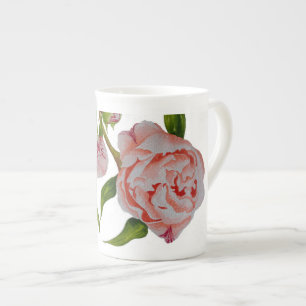 Budding Peonies Bone China Mug