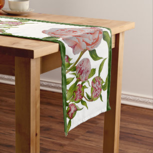 Budding Peonies on a Table Runner
