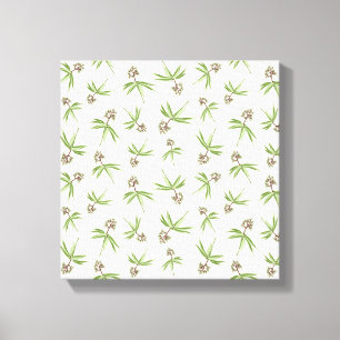 Budding Red Branches on cream - seamless pattern. Canvas Print