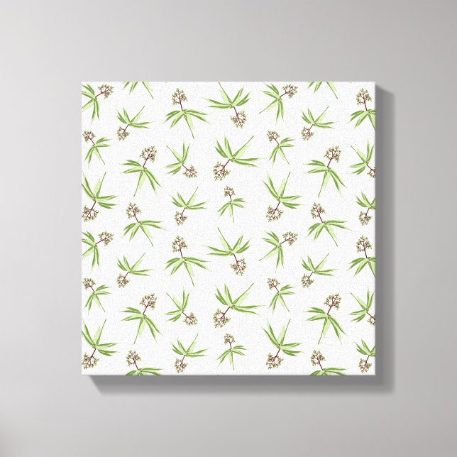 Budding Red Branches on cream - seamless pattern. Canvas Print (Front)