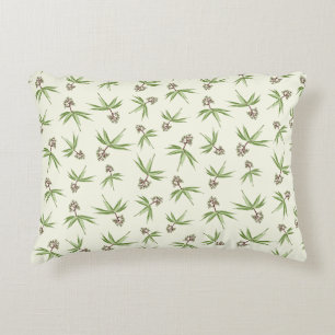 Budding Red Branches on cream - seamless pattern. Decorative Cushion