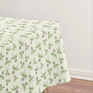 Budding Red Branches on cream - seamless pattern. Tablecloth