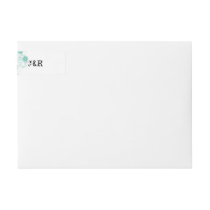 Budding Romance in Aqua Wedding Wrap Around Label