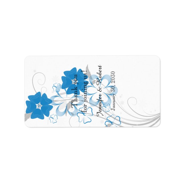 Budding Romance in Blue Wedding Lip Balm Label (Front)