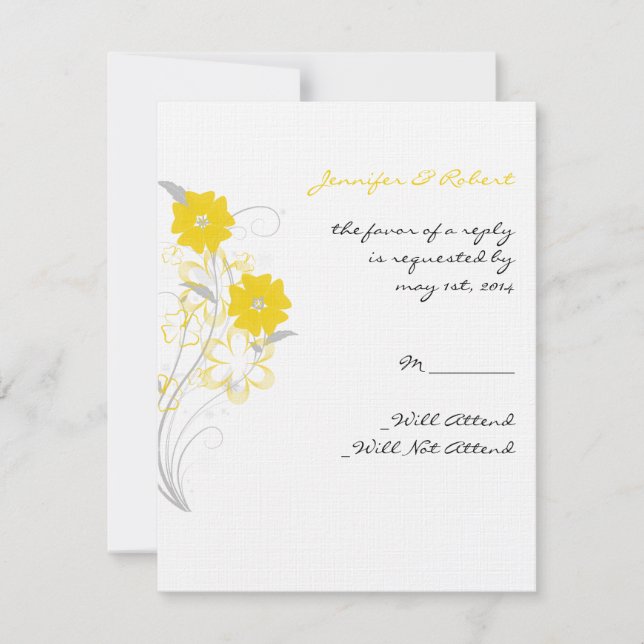 Budding Romance in Yellow Response Card (Front)