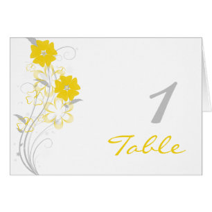 Budding Romance in Yellow Table Number