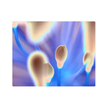 Budding Space Flowers Floral Print Metal Wall Art