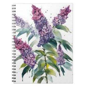 Buddleia - Watercolor flowers Notebook