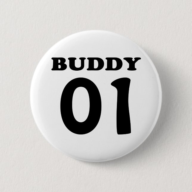 buddy 01 black 6 cm round badge (Front)