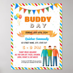 Buddy day event flyer poster template