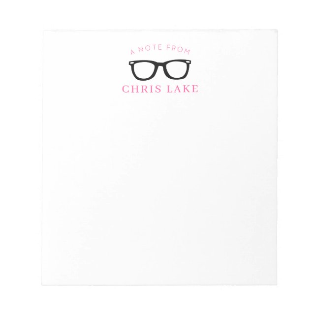 Buddy Holly Retro Black Glasses Note Pad (Front)