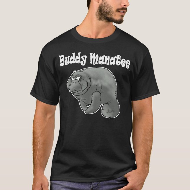 Buddy Manatee Dark Apparel T-Shirt (Front)