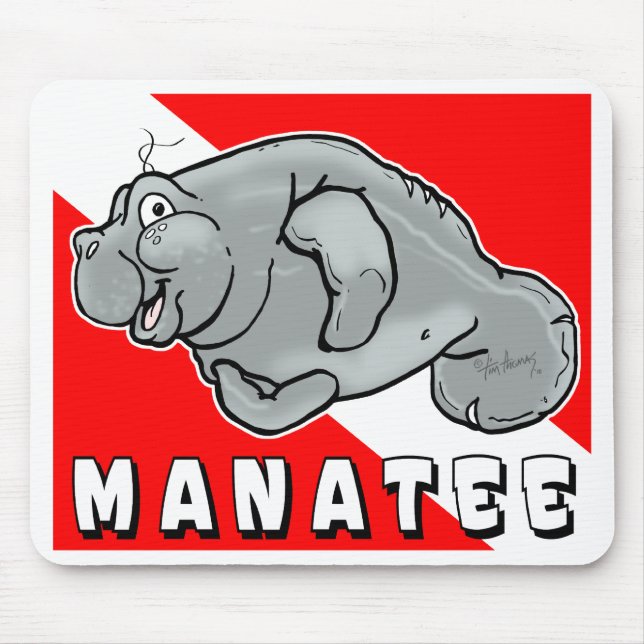 Buddy Manatee Diver Mousepad (Front)