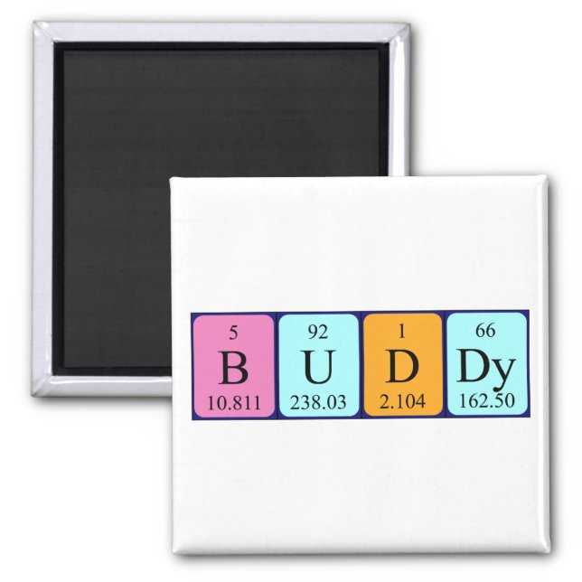 Buddy periodic table name magnet (Front)