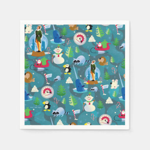 Buddy the Elf and Characters Teal Pattern Napkin