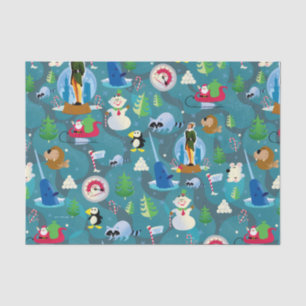 Buddy the Elf and Characters Teal Pattern Tissue Paper