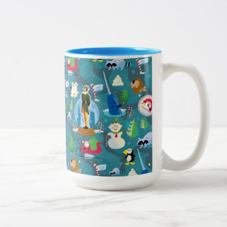 Buddy the Elf and Characters Teal Pattern Two-Tone Coffee Mug
