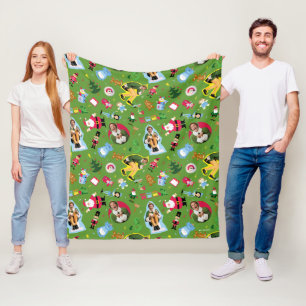 Buddy the Elf and Christmas Icons Pattern Fleece Blanket